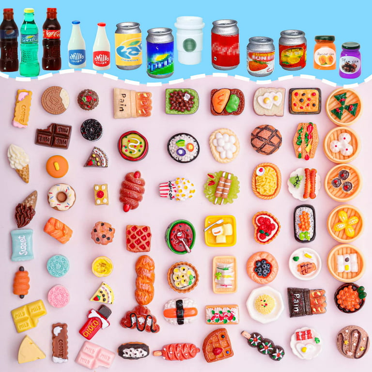 33 Pieces Miniature Fast Food Toy Miniature Pretend Food Play Toys  Dollhouse Accessories Hamburger Fries Cake Milk Doll Food Kitchen Accessory  Toy for