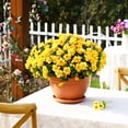 thumbnail image 4 of Yastouay 4 Large Bundles Artificial Camelia Flowers for Outdoors, UV Resistant Fake Flowers for Planter, Yellow Outdoor Faux Plants for Garden Balcony Yard Porch, 4 of 8