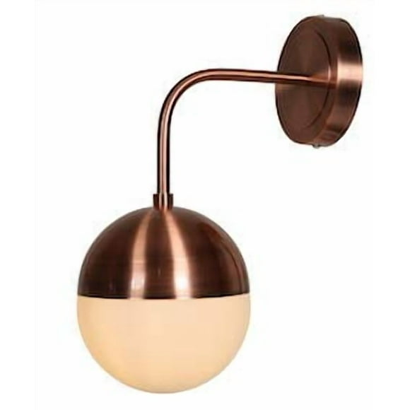 UL Listed American Mantle Wall Light Sconce Rose Gold Finish with Milky Glass - Single Bulb