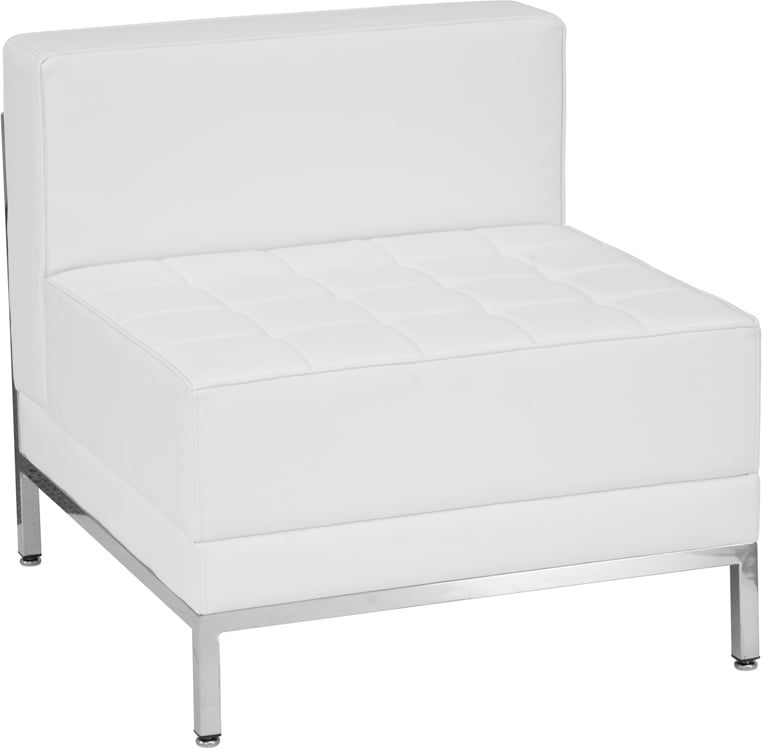 Flash Furniture HERCULES Imagination Series Contemporary White LeatherSoft Middle Chair 