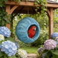 thumbnail image 5 of syligr Plastic Woven Bird Hammock Small Pet Bird Sleeping Nest Bird Cage Accessories for Parrots Cockatiels Lovebirds 5.9 Inch Hanging Chew-Resistant Warm House, 5 of 6