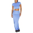 thumbnail image 3 of Canis Women’s Two Piece Summer Outfits, Crop Tops and Long Skirt Set, 3 of 9