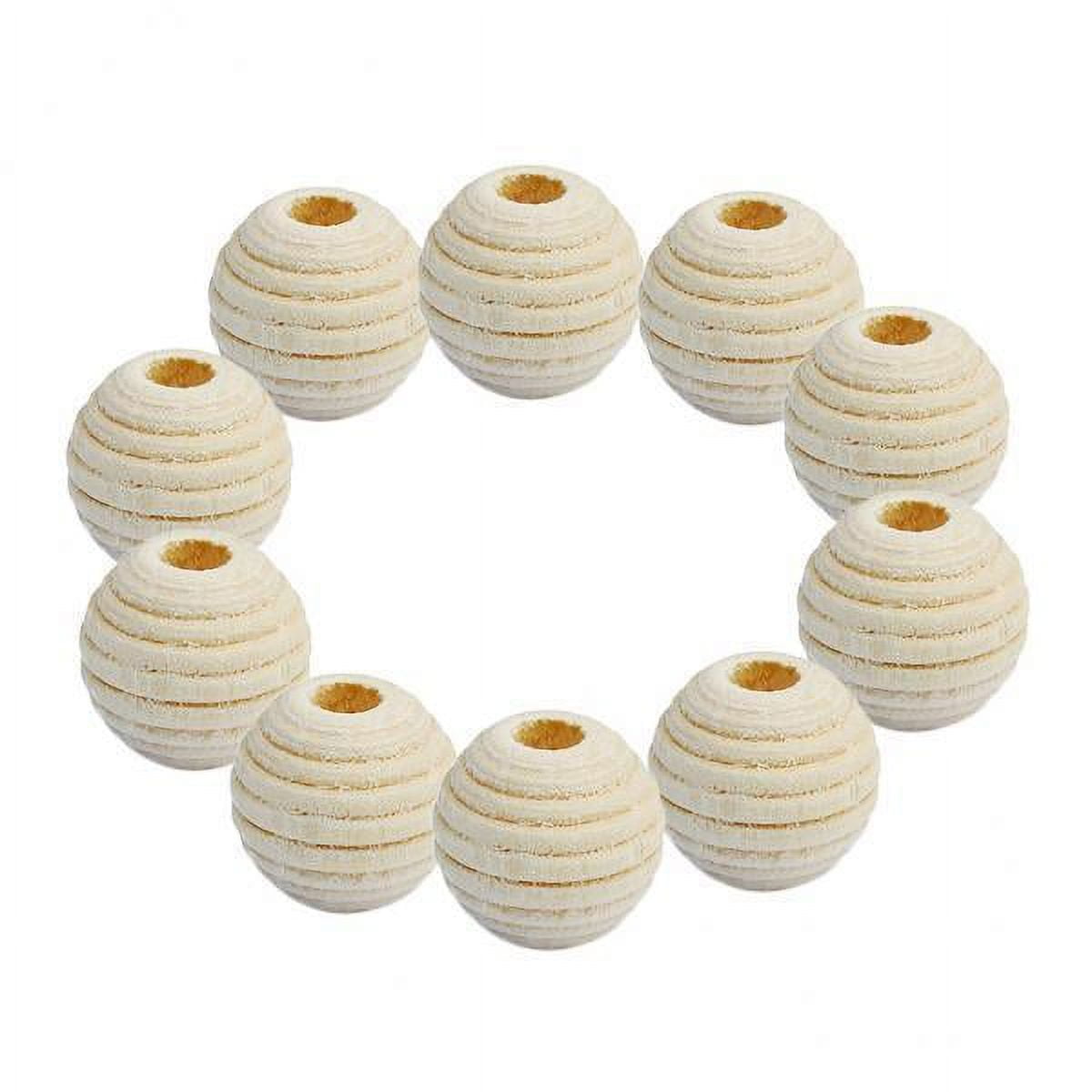 balikha 2x 50 Pieces 12mm Natural Unfinished Wood Wooden Beads for DIY Necklace Bracelet