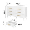 thumbnail image 5 of Bedroom Set - Lofka Full Bedroom Furniture Set Includes Full Size Bed Frame, Nightstands of Two, 5-Drawe Dresser and 6-Drawer Dresser, White, Modern Furniture for Warm Home Decor, 5 of 5