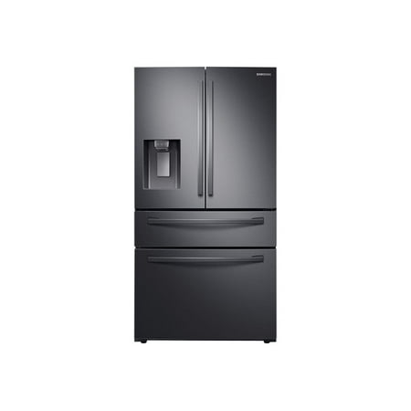 Samsung - 28  cu. ft. 4-Door French Door Refrigerator with FlexZone Drawer - Black stainless steel