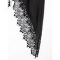 thumbnail image 5 of Black Asymmetrical Midi Skirt With Lace Trim, Slim Fit Womens Skirt, 5 of 8