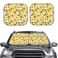 thumbnail image 2 of Windshield Sun Shade, Navy Blue Leaf Sunflower Foldable Car Sun Shade Windshield For Front, 2 Pieces, 2 of 4