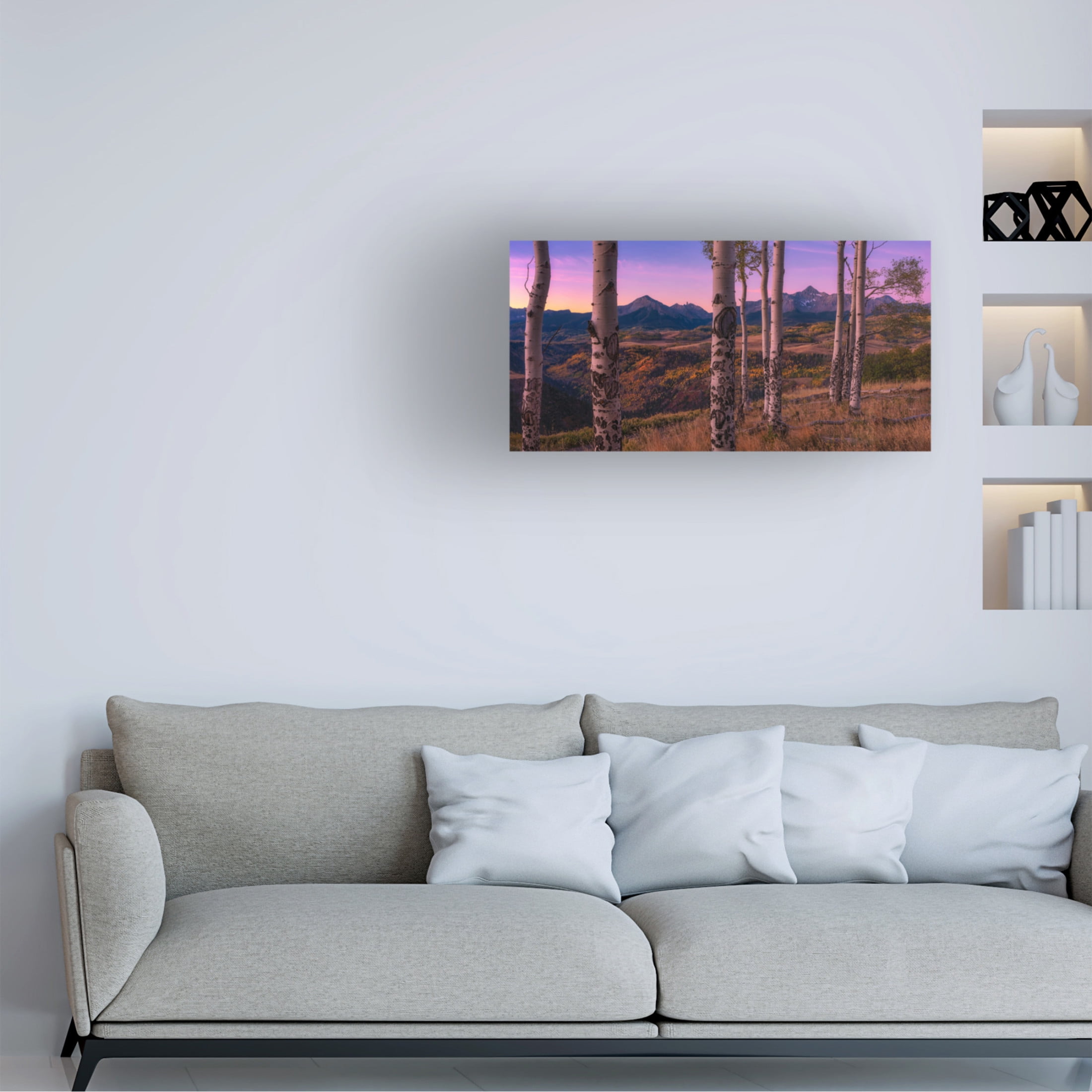 Canvas Wall Art - Mei Xu 'Aspen Frames' Wall Art for Living Room, Bedroom, or Office Décor by Trademark Fine Art - 19 x 10 Inches