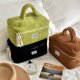 thumbnail image 3 of Bolsa de cosméticos de invierno de lana de cordero, bonita bolsa de almacenamiento de cosméticos portátil de gran capacidad y aspecto elegante, bolsa de almacenamiento portátil, 3 of 6