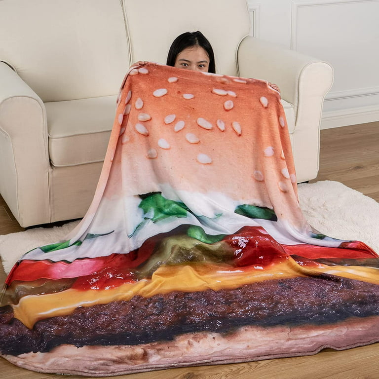 PIZZA BLANKET Oversized Food Soft Flannel Round Adults Kids Red 71