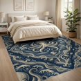 thumbnail image 3 of ODIKA 8'x10' Washable Area Rug Non-Slip Chair-Friendly Mat Maritime Octopus Tentacle Curling Wave Nautical Border Motif for Dining Room, Large Office, Lounge, 3 of 7