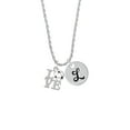 thumbnail image 2 of Delight Jewelry Love with Soccer Ball Silvertone Script Initial Disc - L - Charm Necklace, 20"+3", 2 of 4