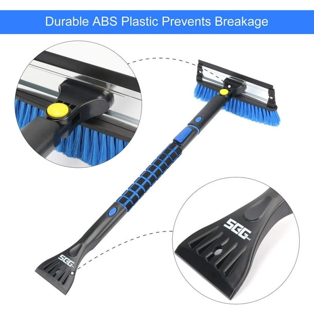 SEG Direct 39 Extendable Snow Brush with Squeegee Ice Scraper Telescoping  Foam Grip for Car Truck SUV MPV Light Weight 