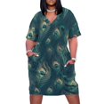 thumbnail image 1 of Exuberant peacock vestido holgado con bolsillo para mujer vestido de dama de honor para mujer embarazada vestidos de novia para mujer, 1 of 6