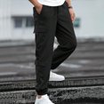 thumbnail image 7 of LNWUY Mens Fashion Joggers Sports Pants Casual Outdoor Cotton Soft Comfy Cargo Pants Gym Sweatpants Tapered Trousers with Multi Pocket Black S, 7 of 7