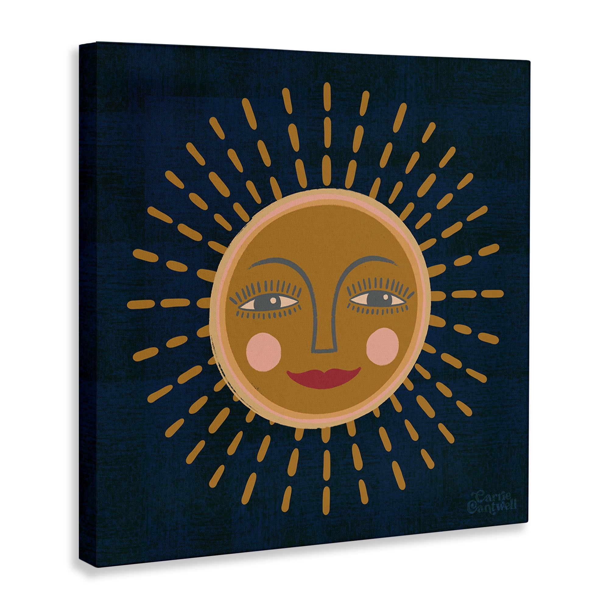 Stupell Industries Boho Smile Sun Landscape & Nature Painting Wrapped Canvas Art Print Wall Art, 30 x 30