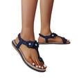 thumbnail image 5 of AXXD Sandals for Women 7 Summer New Large Size Three Flower Toe Toe Beach Flip-flops Rhinestone Sandals, 5 of 6