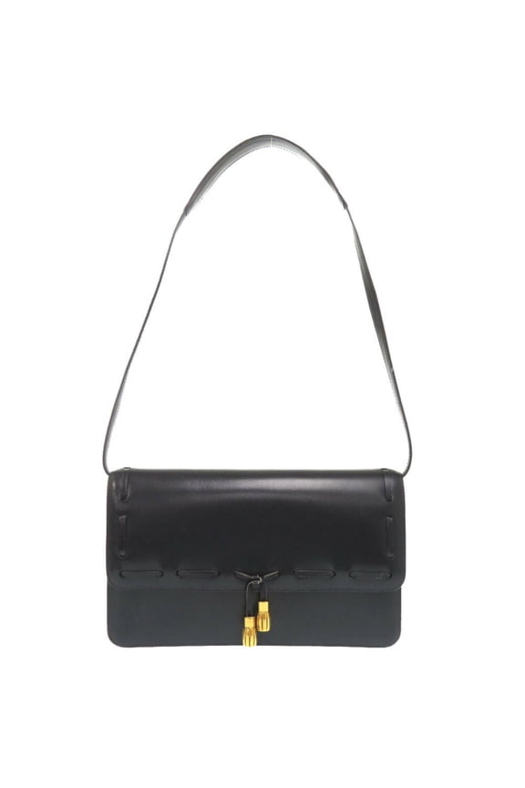 Pre-Owned Hermes Tassel Box Calf Navy R Stamped Shoulder Bag 0252 HERMES (Good)