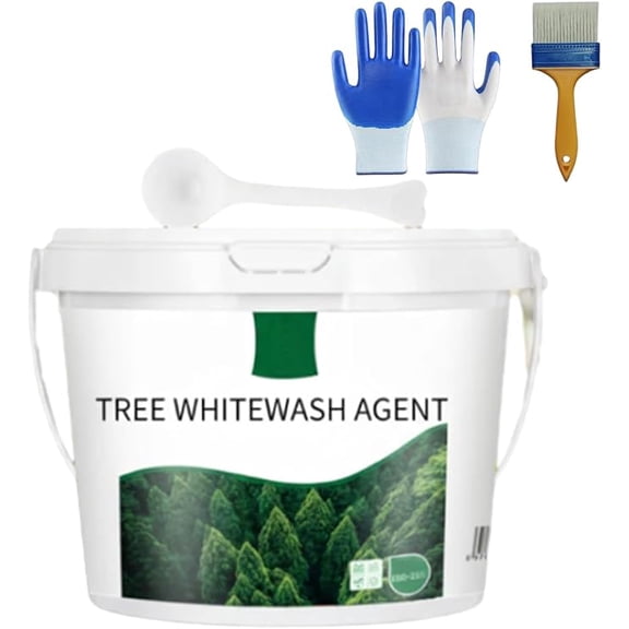 Long-Lasting Tree Whitewash Agent,525g/18.51oz White Whitewash Paint for Wood,White Tree Coating for Winter Cold (1PCS)