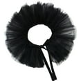 thumbnail image 1 of Women Tulle Ruffle Collar Halloween Costume Accessory Shawl Lapel Detachable Black, 1 of 6