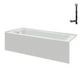 thumbnail image 4 of Streamline NAL-5640-CH 60 in. x 30 in. Acrylic Left-Hand Drain Alcove Bathtub in Glossy White With External Drain in Polished Chrome, 4 of 10