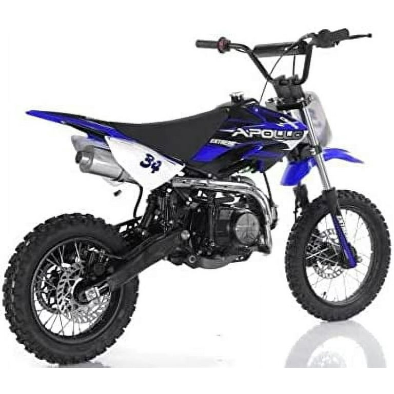 APOLLO AGB-34CRF DB-34 Gas 110cc Dirt Bike, Blue, 30 Inch Seat