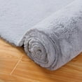 thumbnail image 5 of Faux Rabbit Fur Chair Cover Couch Pad Area Rug Soft Seat Cushion Pad Fluffy Bedside Carpet Mat for Bedroom Floor Living Room,2 x 6 ft Sheepskin,Grey, 5 of 7