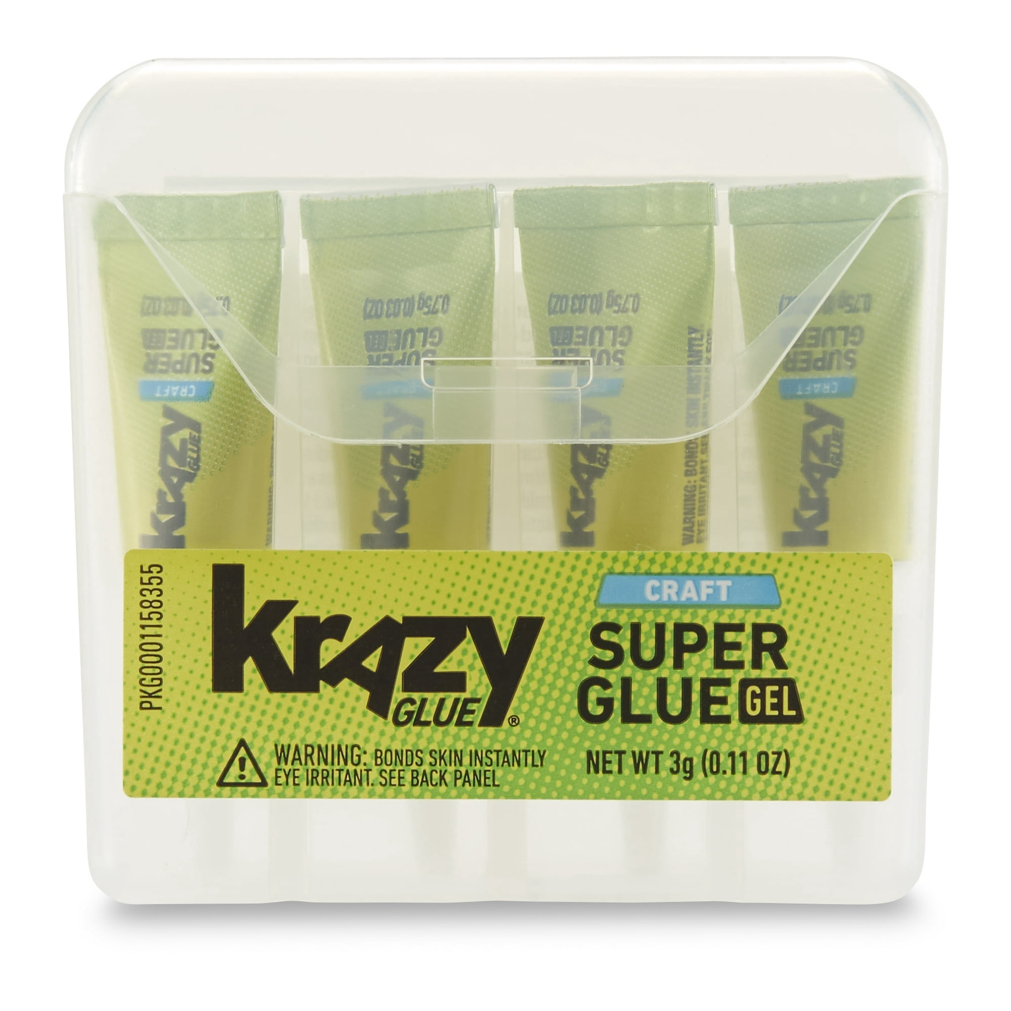 Krazy Glue Craft Super Glue Gel, Mini Singles, Fine Tip, 3g, 4 Count