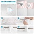 thumbnail image 4 of No Hook Shower Curtain, Farmhouse Pink White Striped Shower Curtains for Bathroom with See Through Top Window, Modern Stripes Waterproof & Washable Bath Curtain Narrow 54"x78", 4 of 9