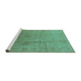 thumbnail image 2 of Ahgly Company Machine Washable Indoor Square Oriental Turquoise Blue Industrial Area Rugs, 8' Square, 2 of 4