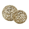 thumbnail image 6 of DecMode Gold 6" Coral Aluminum Metal Orbs & Vase Filler with Open Lattice Work (2 Count), 6 of 9