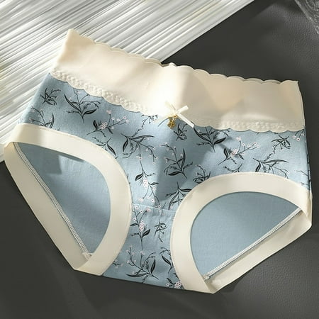 

eczipvz Underwear Women Lace Women S Panties Hollow Out Middle High Waist Briefs Cotton Bottom Shorts Light Blue XL