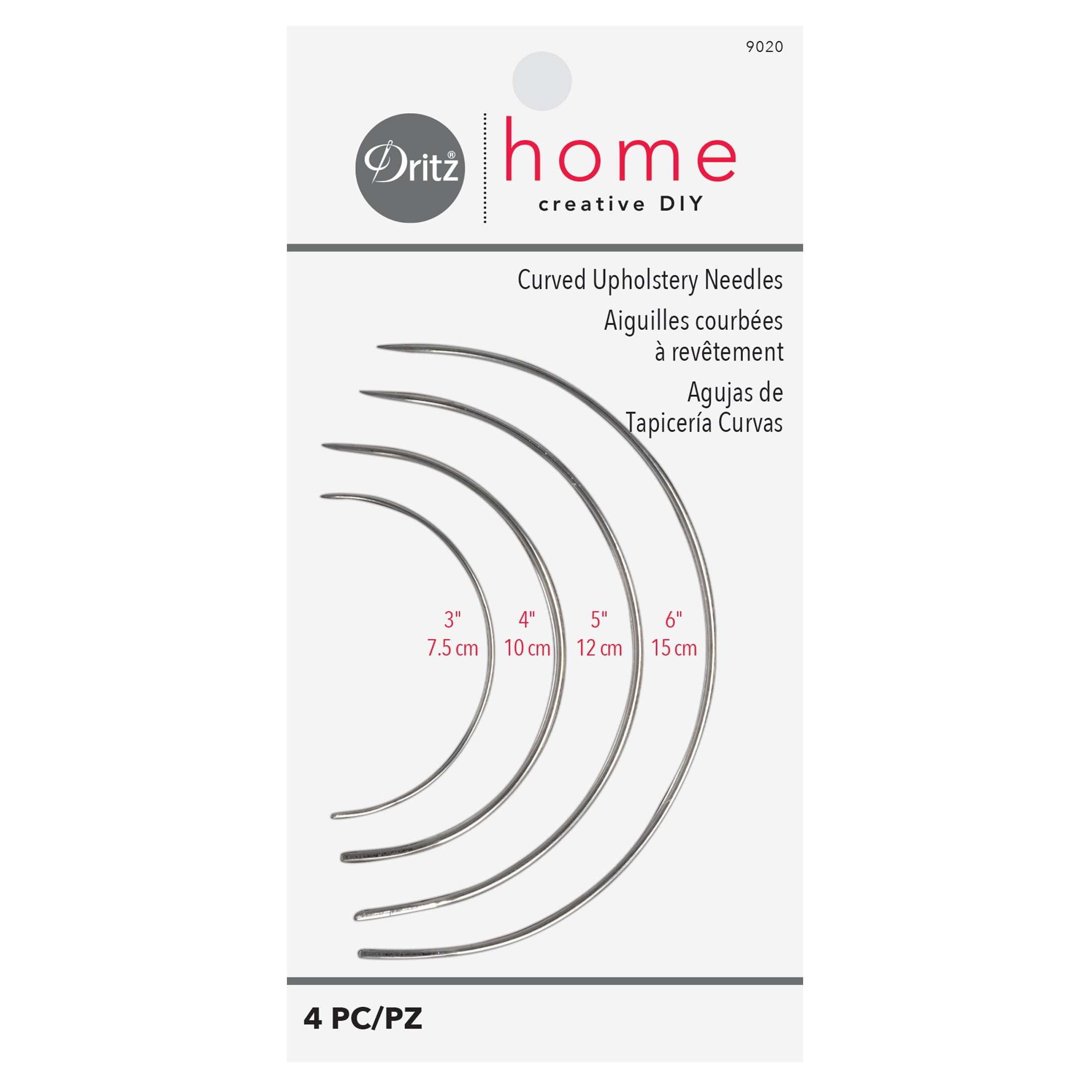 (2 pack) Dritz Curved Upholstery Needles Assorted Hand-Sewing Needles (4 Piece)