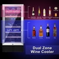 thumbnail image 3 of Harper & Bright Designs 15 Dual Zone Inch Wine Cooler Refrigerator 28 Bottle Fast Cooling Low Noise Wine Fridge with Compressor Stainless Steel, Digital Temperature Control Screen Built-in, 3 of 8