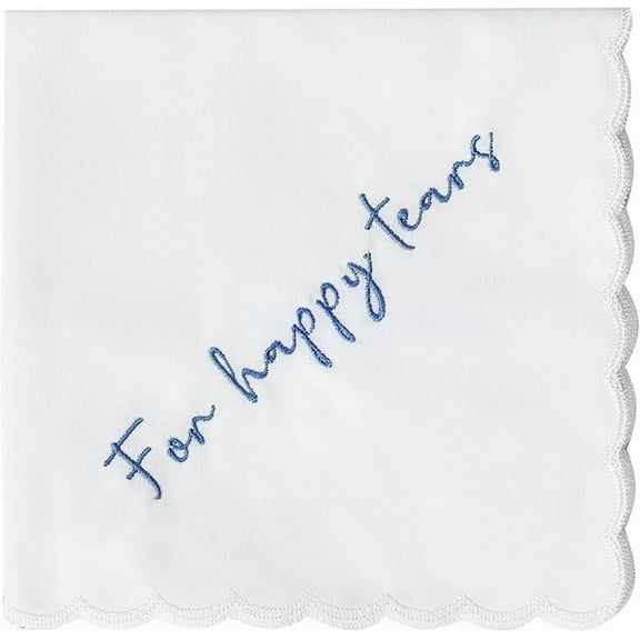 Mother of the Bride Gifts Happy Tears Wedding Handkerchief Something Blue for Bride on Wedding