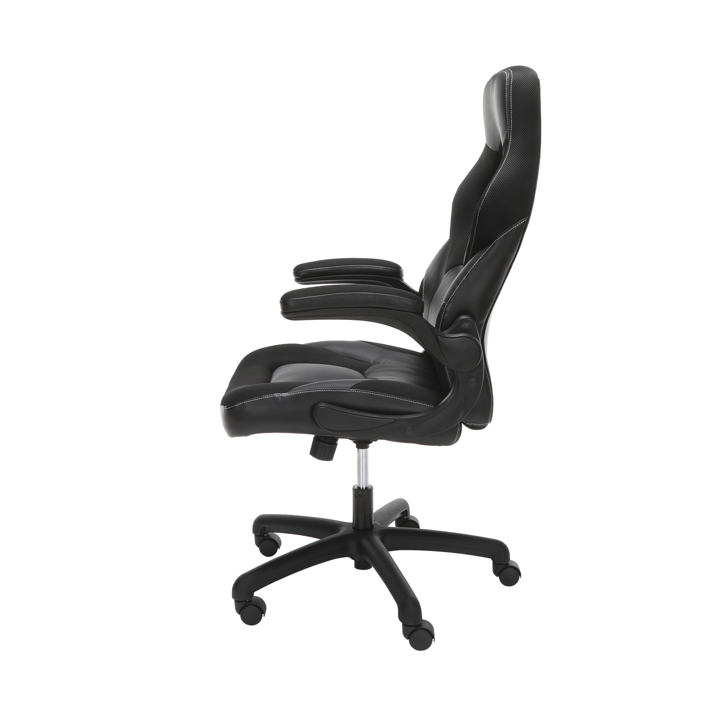 OFM Essentials Collection Racing Style Bonded Leather Gaming Chair, in Black (ESS-3085-BLK)