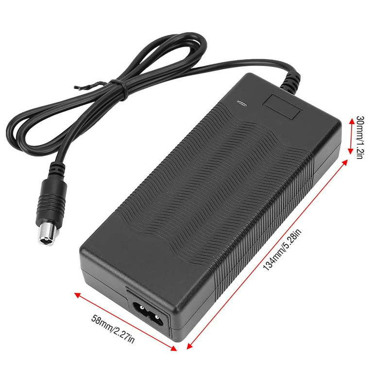 42V 2A Battery Charger for 36V Lithium Battery, Universal Power Supply  Adaptor with 8mm 3 Prong Connector