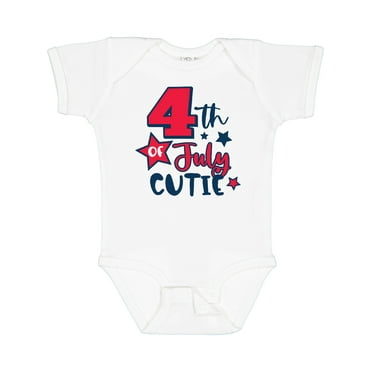 Inktastic 4th of July Cutie with Stars Boys or Girls Baby Bodysuit