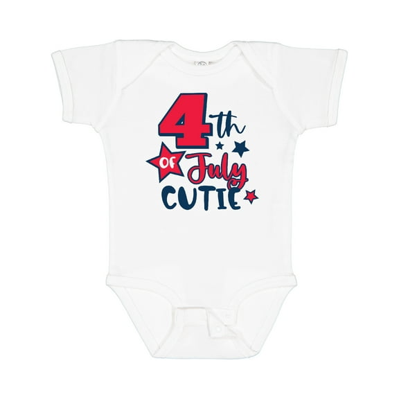 Inktastic 4th of July Cutie with Stars Boys or Girls Baby Bodysuit