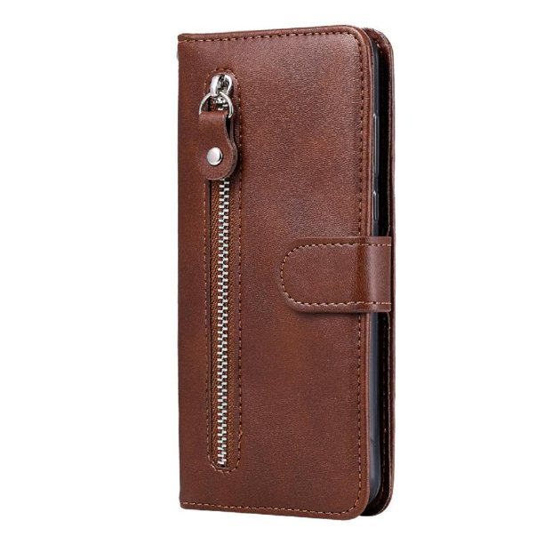 Estuche de Cuero PU con Cierre para Samsung Galaxy M52 5G , Funda Protectora con Billetera y Correa