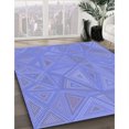 thumbnail image 3 of Ahgly Company Machine Washable Indoor Square Transitional Sky Blue Area Rugs, 3' Square, 3 of 7