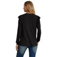 thumbnail image 6 of JWD Long Sleeve Shirts for Women Knit Tops Casual Crewneck Ruffle Tops Loose Fit Black-X-Large, 6 of 7