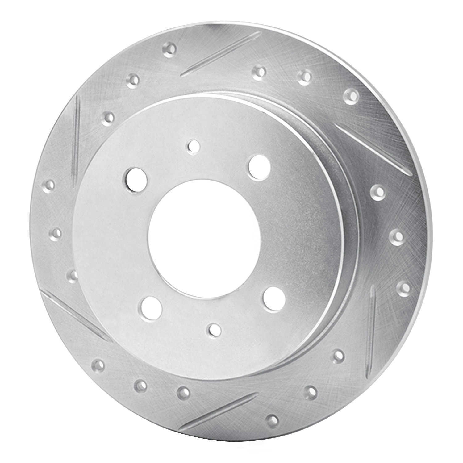 Dynamic Friction Company 631-72026L DFC Brake Rotor - Drilled And Slotted - Silver