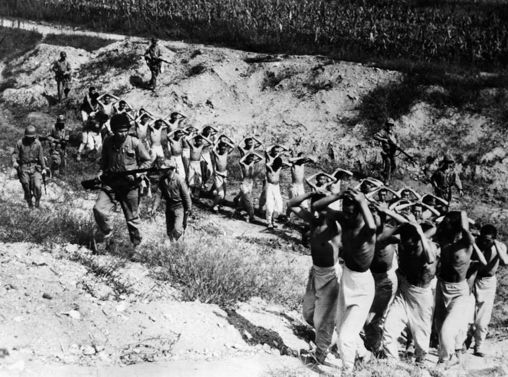 North Korean Prisoners Being Led To A Prison Camp In South Korea History