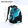 thumbnail image 2 of Easygdp Blue Full Moon Wolf Mochila Casual para Portátil, Mochila para Escuela, Viajes, Negocios, 2 of 6