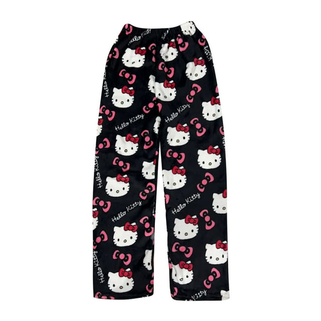 Pantalon de Pyjama, Pantalon Chat Rose Y2K, Pantalon de Pyjama Mignon Hello kitten pour Femmes, Pantalon de Pyjama Kawaii pour Enfants, Pantalon de Pyjama Chat Été