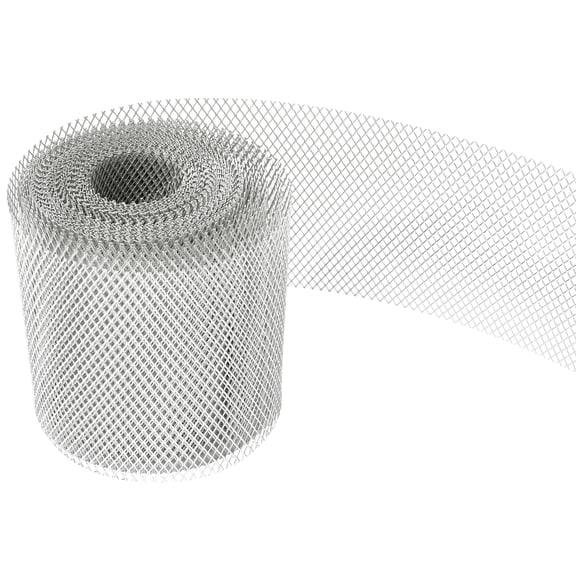 Wildnix Aluminium Gutter Guard Mesh, 50ft Long, Silver,   and Heat-resistant, Prevents Debris Blockage, Easy to Install and Clean, with Gloves Included