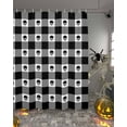 thumbnail image 2 of Halloween Skull Shower Curtain Set ，Waterproof Fabric Shower Curtains in Black White Plaid Skull Shower Curtains for Bathroom,Bathroom Decor 72"x72", 2 of 6