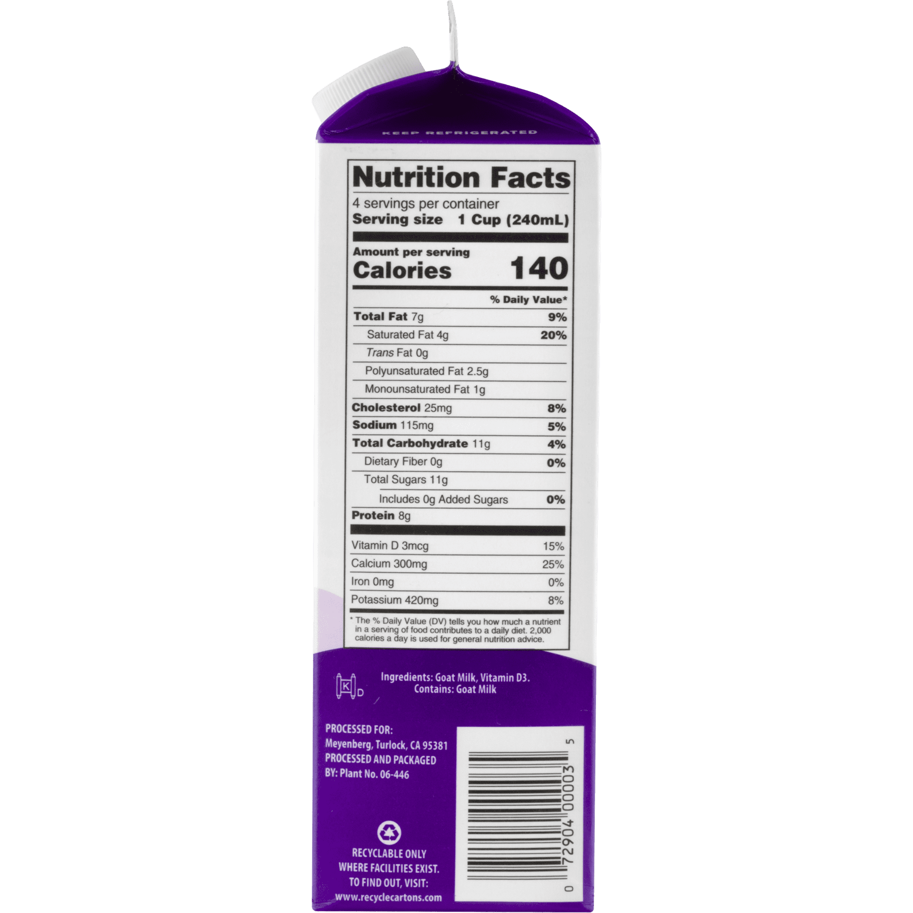 Meyenberg Goat Milk Nutrition Facts Nutrition Pics Meyenberg Goat Milk Nutrition Facts Nutrition Pics