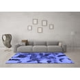 thumbnail image 3 of Ahgly Company Machine Washable Indoor Square Abstract Blue Modern Area Rugs, 4' Square, 3 of 4